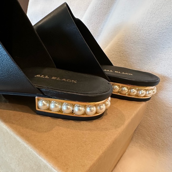 ALL BLACK Footwear Royal Urban Black Leather Slide Sz 41 - Picture 3 of 8